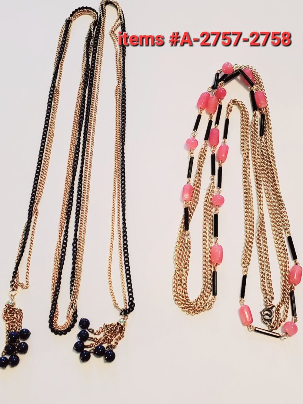2 Necklaces, items # A -2757-2758, wt. 55 grams.